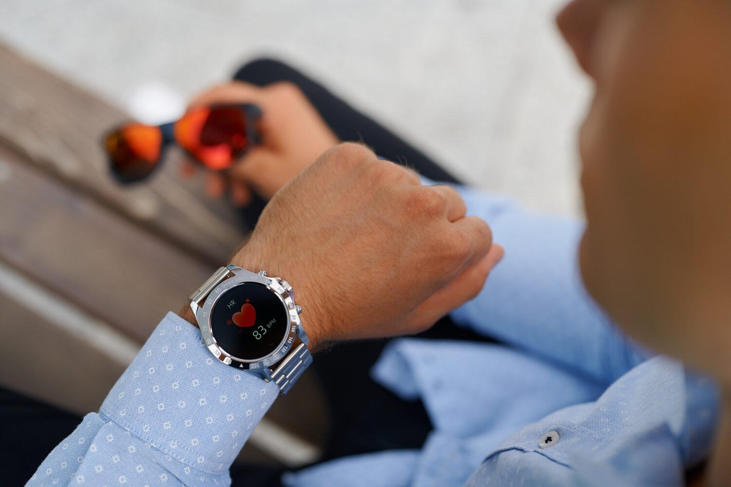 Zegarek męski Smartwatch Garett V8 Rt Srebrny, Stalowy