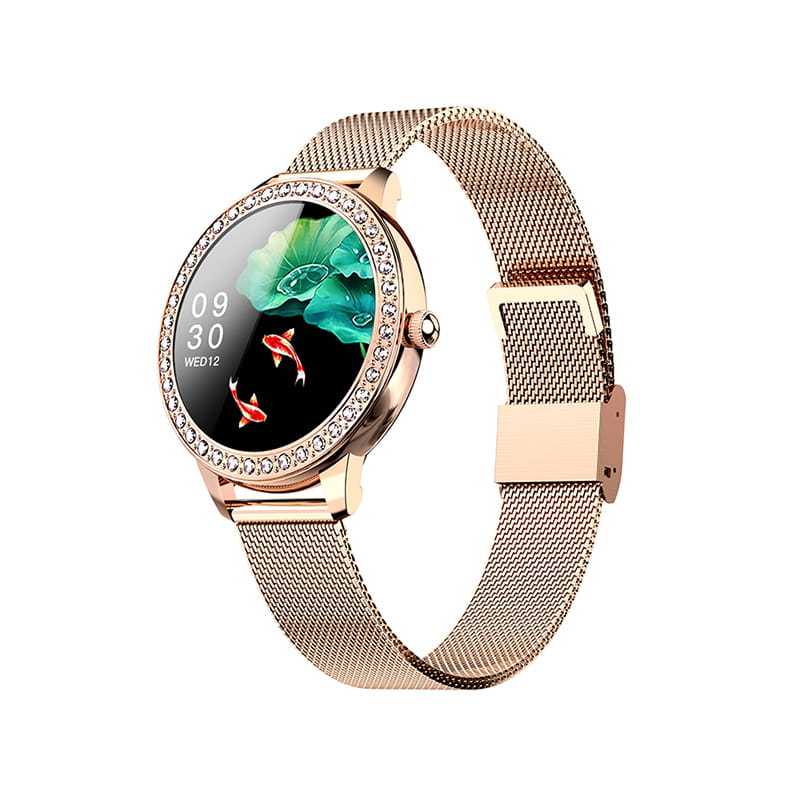 Zegarek damski Smartwatch Garett Lady Kate Rt Złoty, Stalowy
