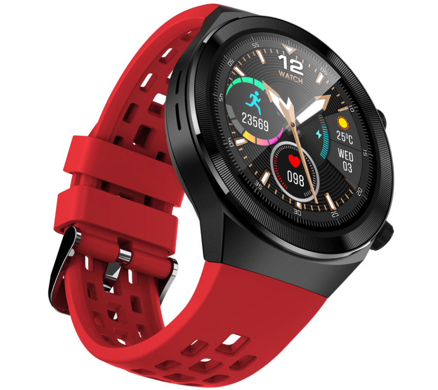 Smartwatch Rubicon RNCE68 Czarny Czerwony Pasek