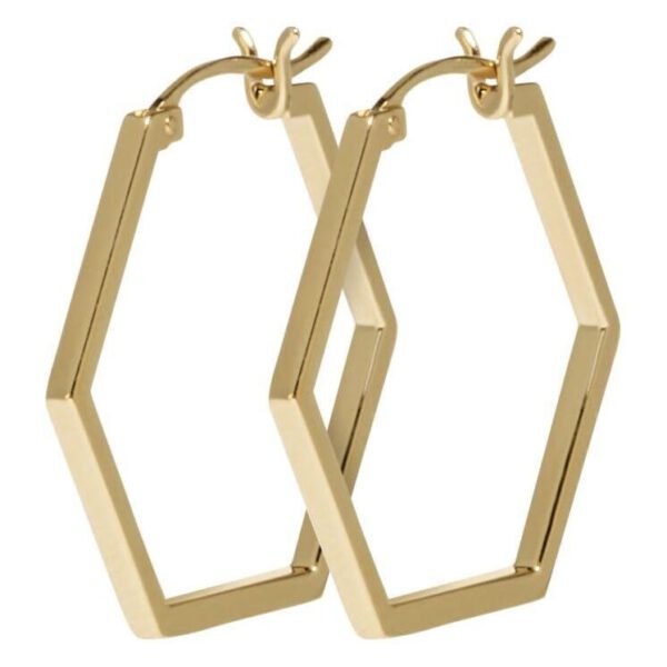 Kolczyki Cluse Essentielle Gold Hexagonal Hoop Earrings CLJ51004