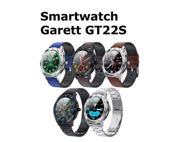 Zegarek męski Smartwatch Garett GT22S Rt Niebieski, Skórzany