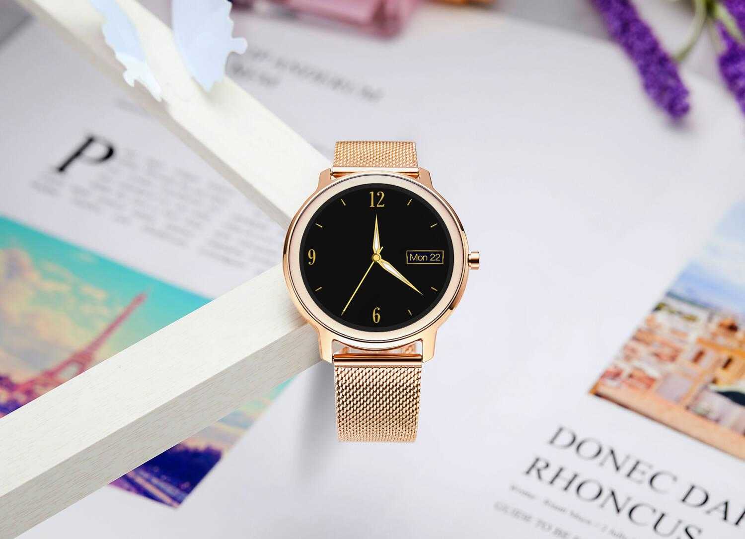 Zegarek damski Smartwatch Rubicon RNBE66 różowe złoto