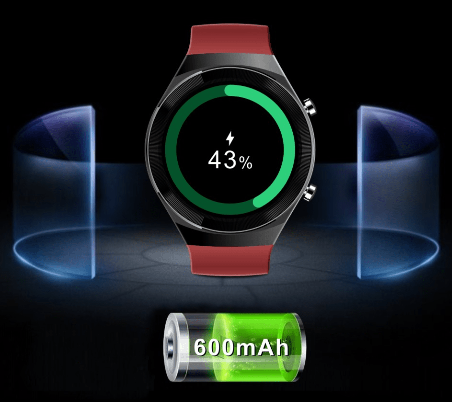 Smartwatch Rubicon RNCE68 Czarny Czerwony Pasek