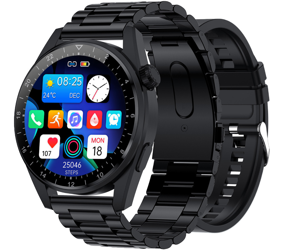 Zegarek męski Smartwatch Rubicon RNCE78 czarny zegarek na bransolecie