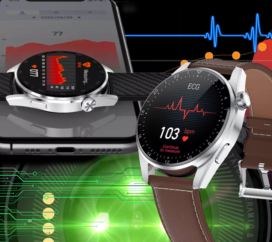 Zegarek męski Smartwatch Rubicon RNCE78 czarny zegarek na skórzanym pasku