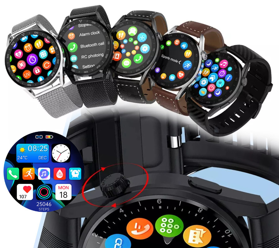 Zegarek męski Smartwatch Rubicon RNCE78 srebrny zegarek na silikonowym pasku