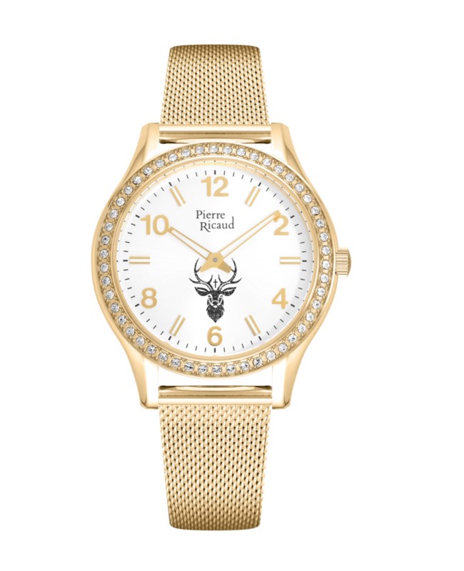 Zegarek damski Pierre Ricaud P21068.1153QZRE złoty