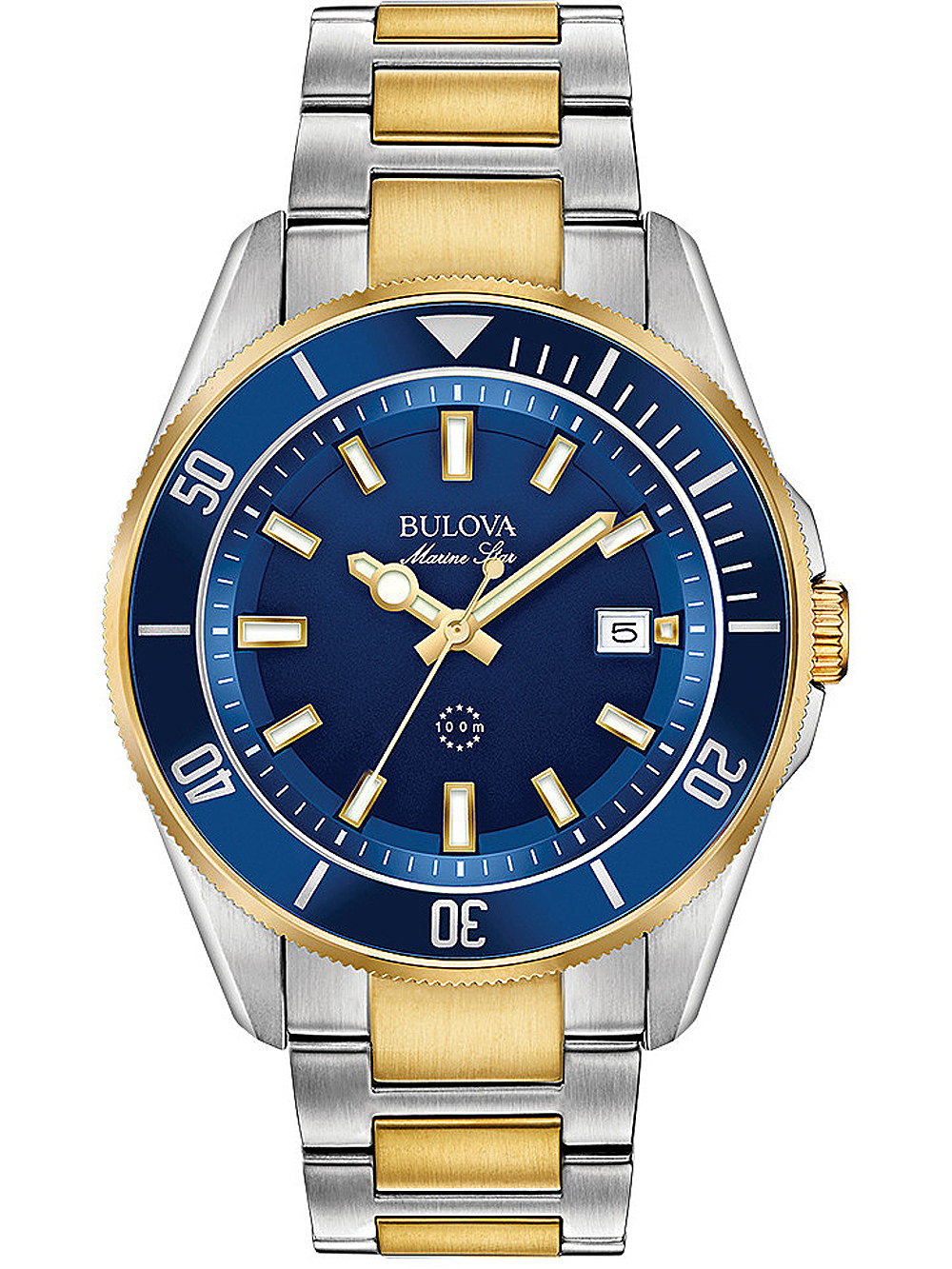 Zegarek męski Bulova Marine Star 98B334 złoty