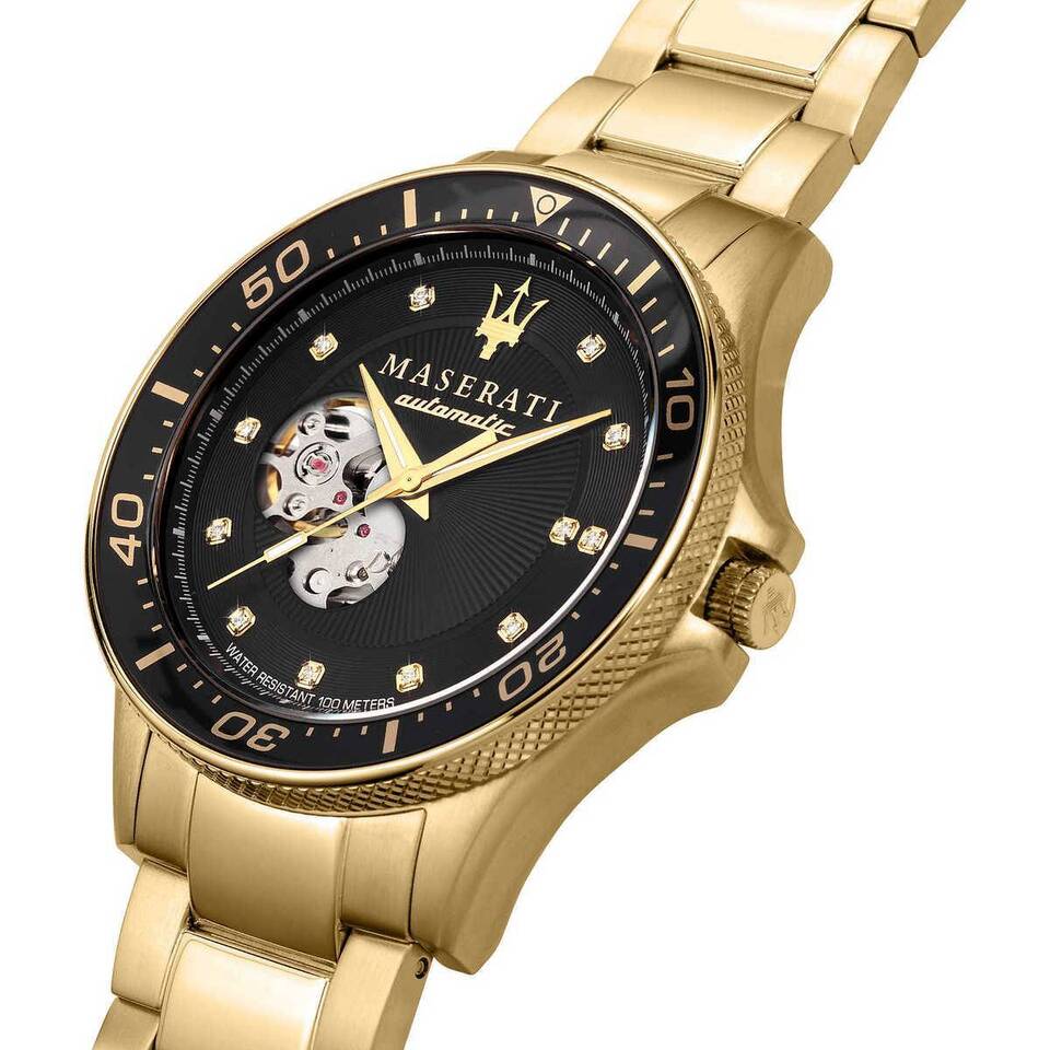 Zegarek męski Maserati R8823140003 Sfida Diamonds Edition złoty