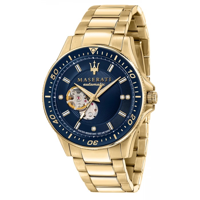 Zegarek męski Maserati R8823140004 Sfida Diamonds Edition złoty