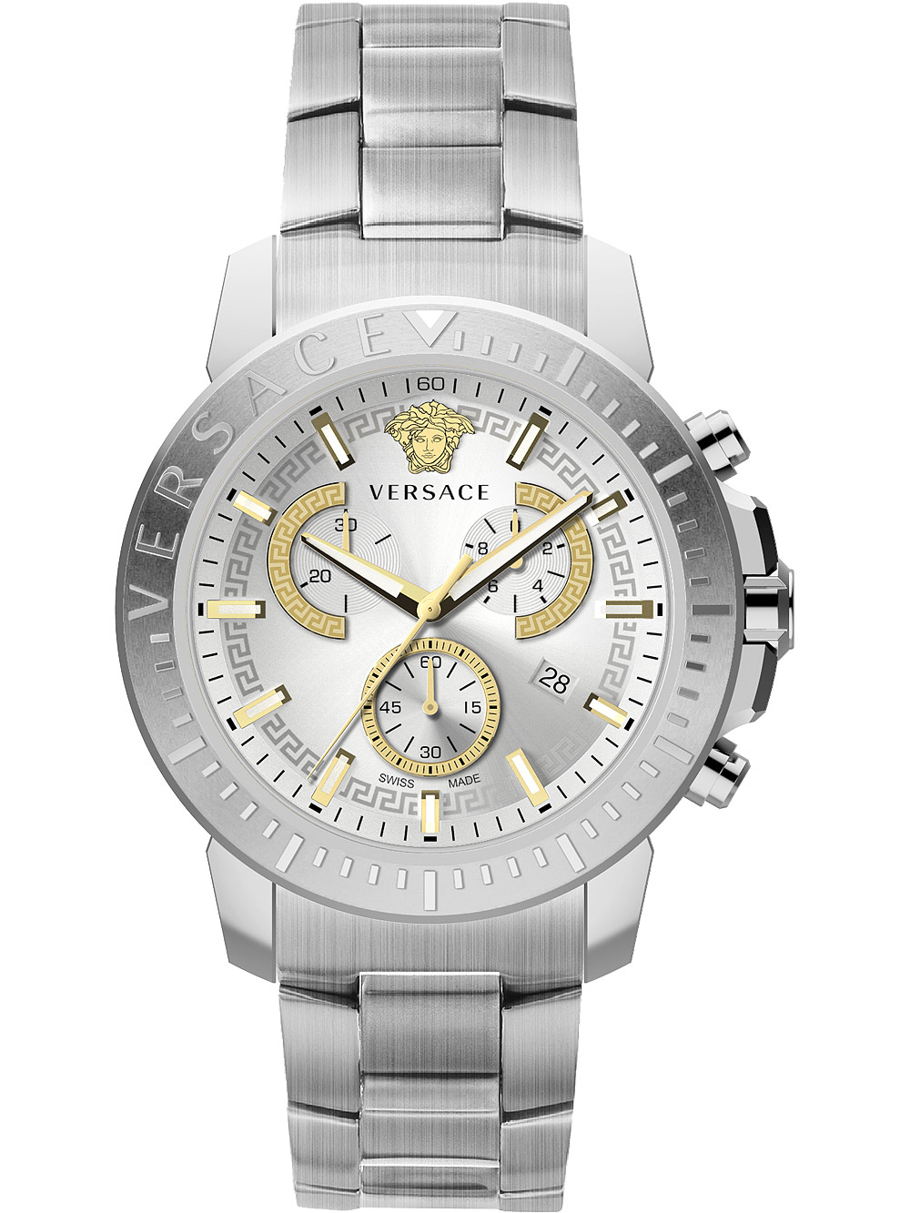 Zegarek męski Versace New Chrono VE2E00321 srebrny