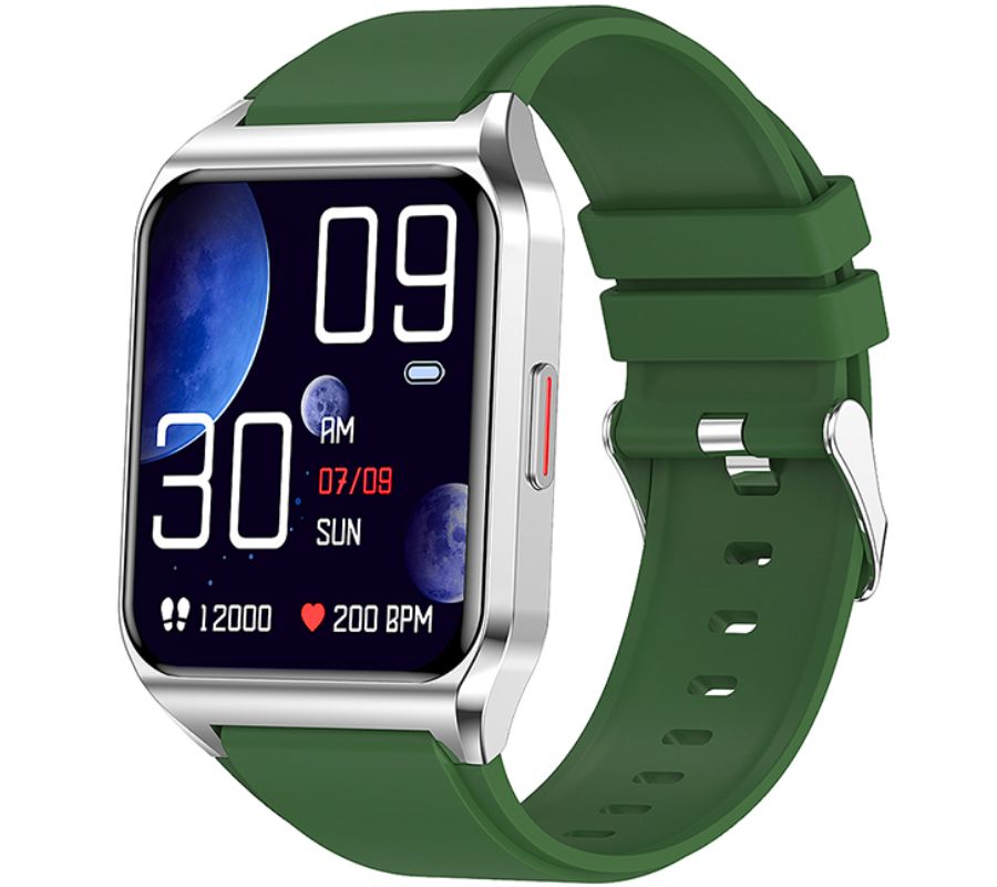 Smartwatch Rubicon RNCE89 srebrny zielony silikon