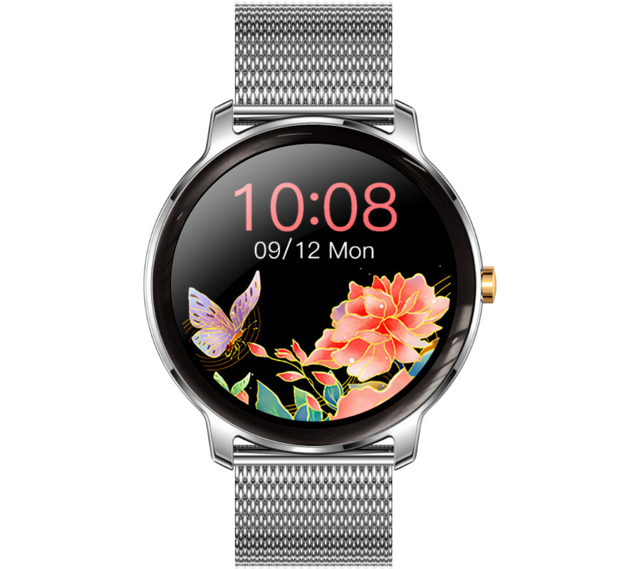 Zegarek damski Smartwatch Rubicon RNBE66 srebrny czarna ramka