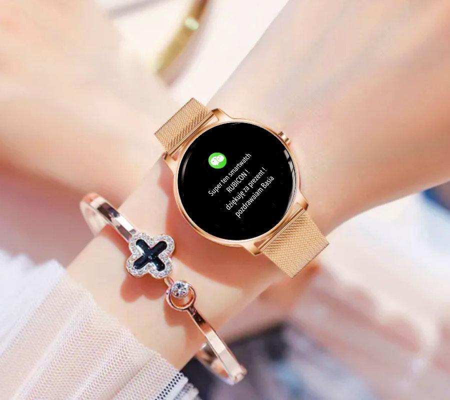 Zegarek damski Smartwatch Rubicon RNBE66 złoty