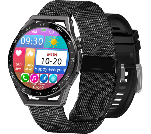 Smartwatch Rubicon RNCE88 czarny na bransolecie + silikonowy pasek