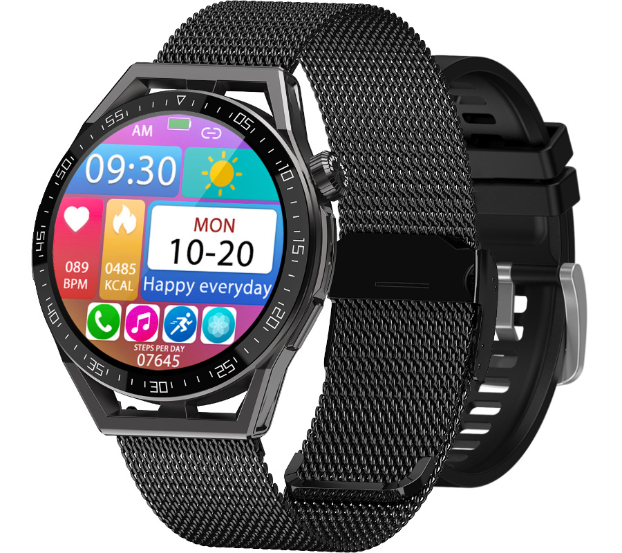 Zegarek męski Smartwatch Rubicon RNCE88 czarny na bransolecie + silikonowy pasek