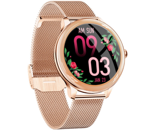 Smartwatch Rubicon RNCE90 różowe złoto na bransolecie + różowy pasek