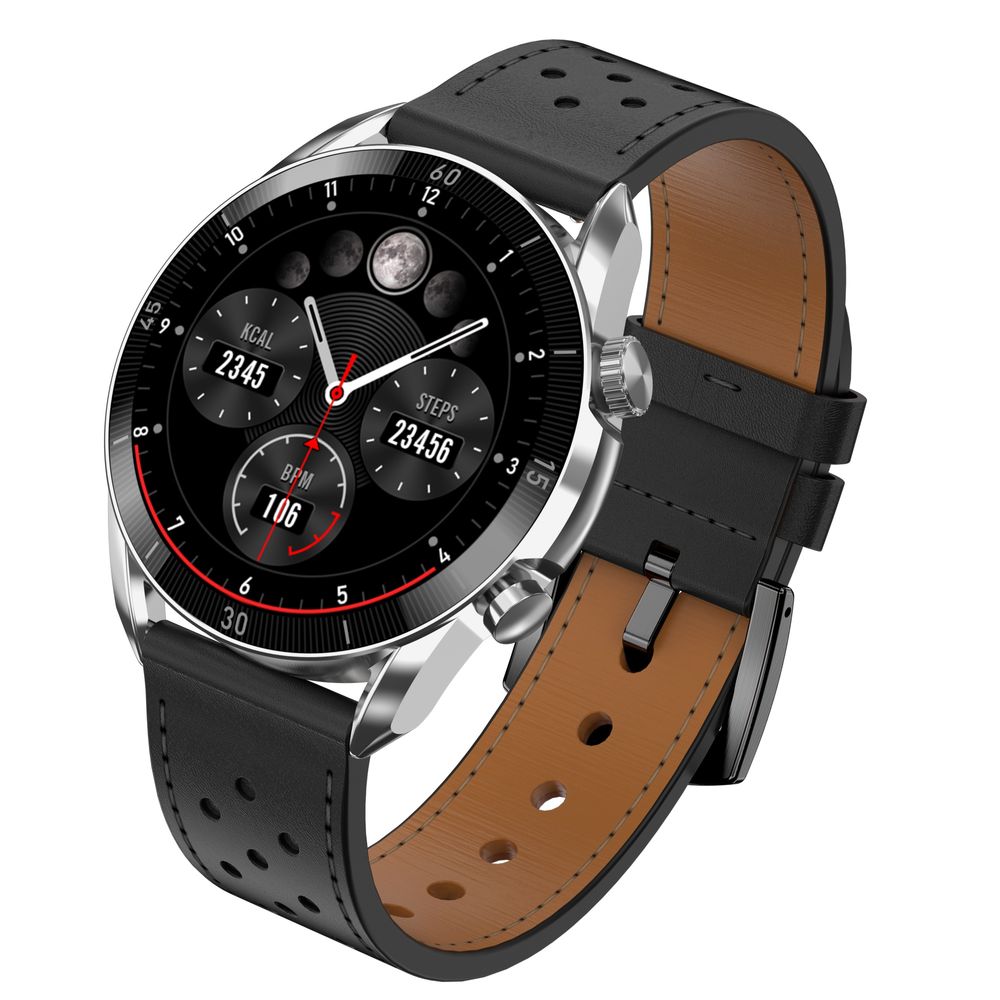 Zegarek męski Smartwatch Garett V10 Silver-black leather