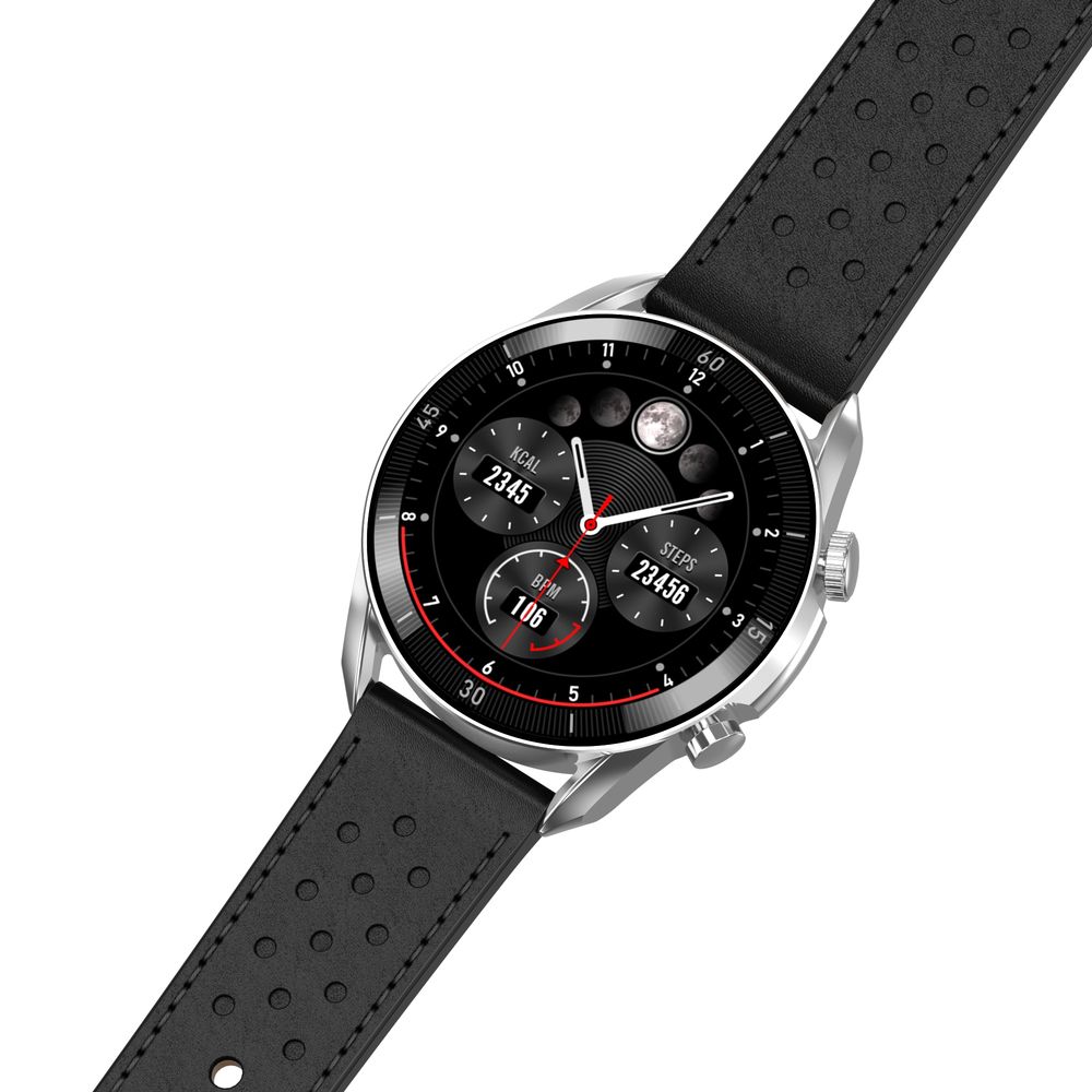 Zegarek męski Smartwatch Garett V10 Silver-black leather