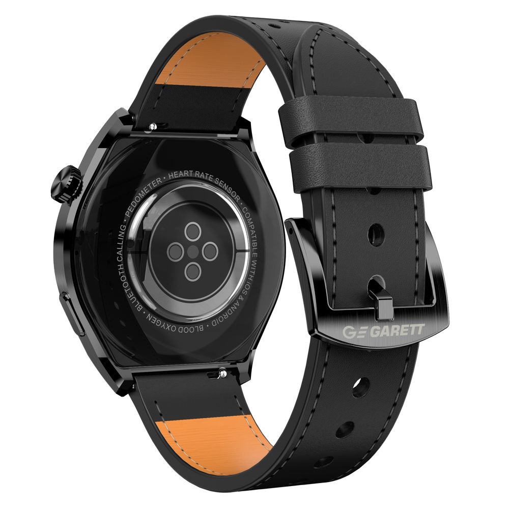 Zegarek męski Smartwatch Garett V12 black leather