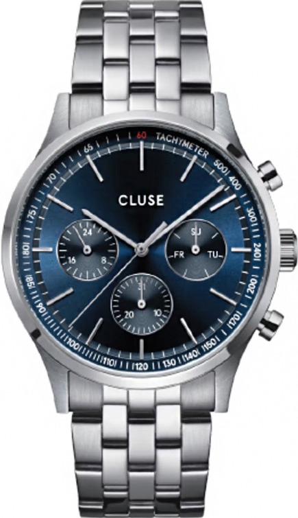 Cluse CW21003 Anthéor Multifunction Watch Steel Blue Silver Colour