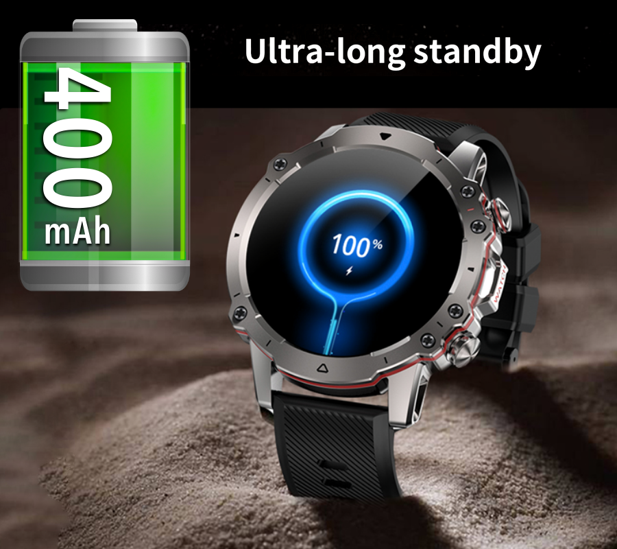 Smartwatch Rubicon RNCF18 srebrna bransoleta i czarny silikon