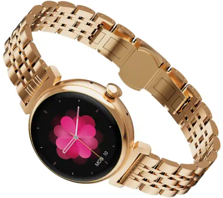 Smartwatch Rubicon RNCF21 różowe złoto+ Beżowy Pasek
