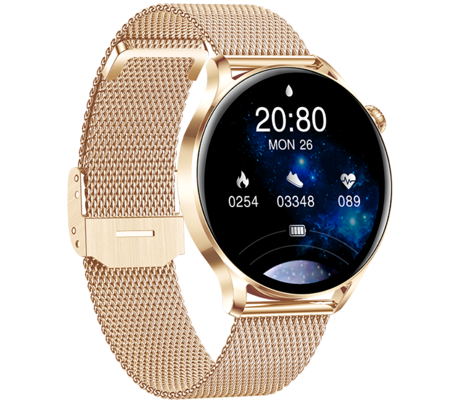 Smartwatch Rubicon RNCE81 różowe złoto siatka