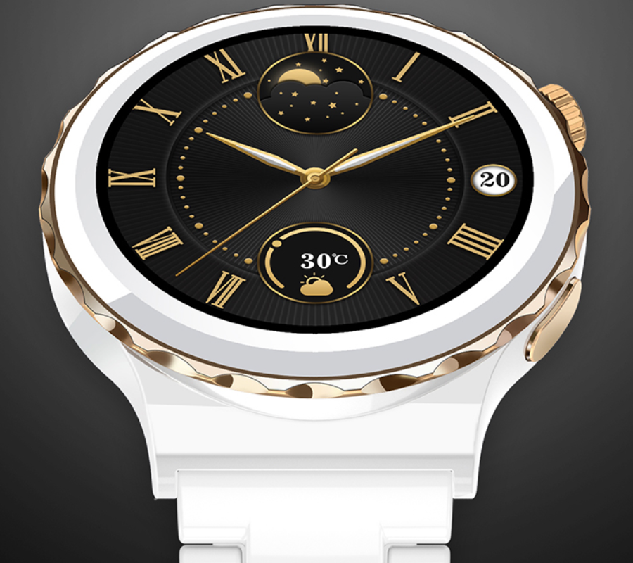 Smartwatch Rubicon RNCE92 złoty ceramiczna bransoleta