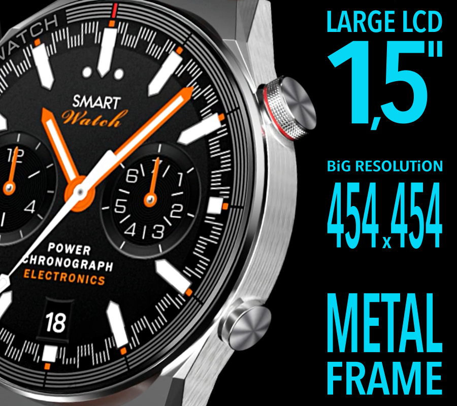 Zegarek męski Smartwatch Rubicon RNCE99 srebrny
