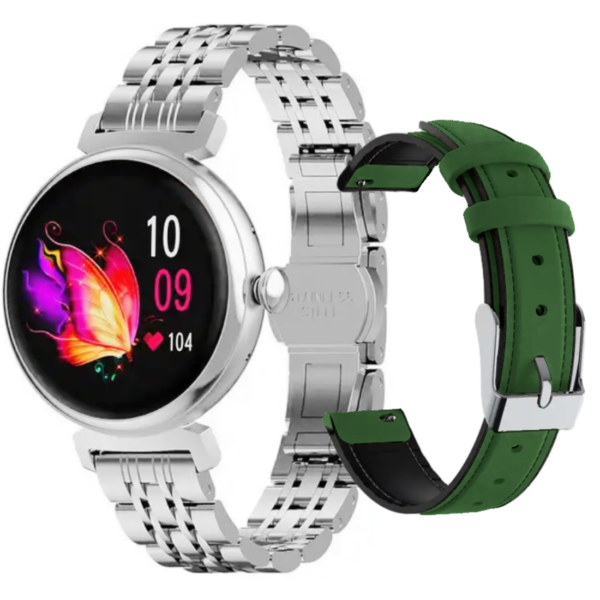 Smartwatch Rubicon RNCF21 srebrny + Zielony Pasek