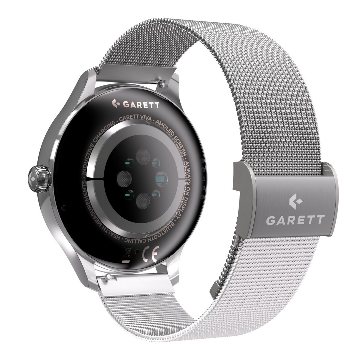 Zegarek damski Smartwatch Garett Viva srebrny stalowy