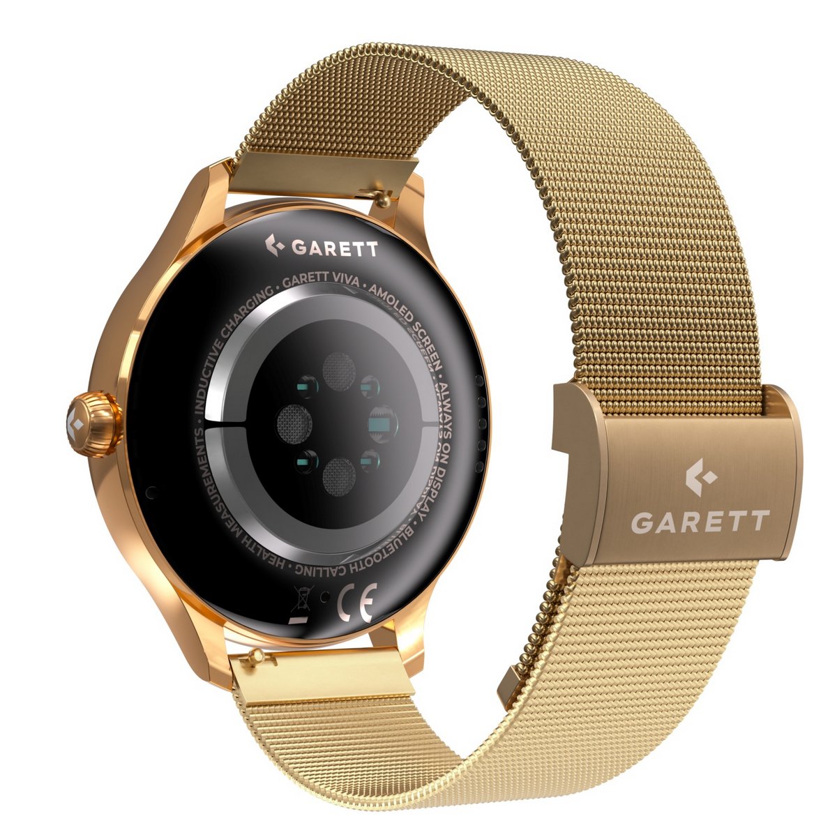 Zegarek damski Smartwatch Garett Viva złoty stalowy