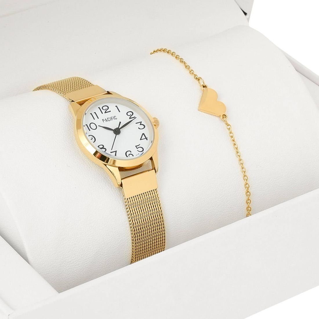 Zestaw prezentowy zegarek i bransoletka Pacific X6131-02A prezent na komunię dla dziewczynki złoty
