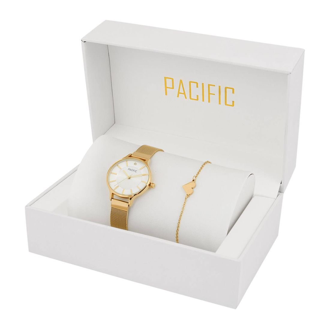 Zestaw prezentowy zegarek i bransoletka Pacific X6133-02A prezent na komunię dla dziewczynki złoty