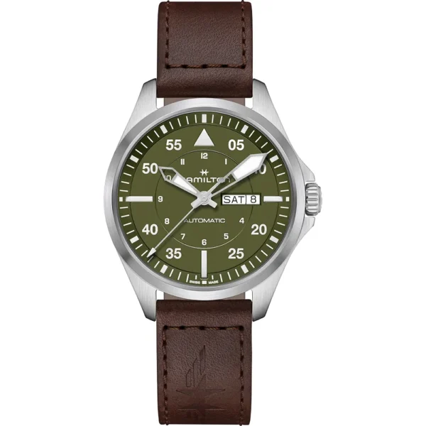 Hamilton Aviation H64635560 Khaki Pilot Day-Date