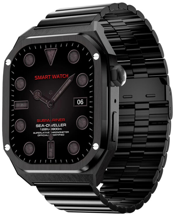 Smartwatch Hagen HC73 czarny prostokątny na bransolecie + czarny pasek zestaw
