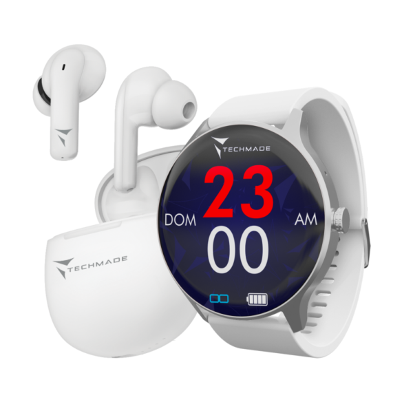 Smartwatch Techmade TM-DYNAMIC-BWH Dynamic White Bundle biały zestaw