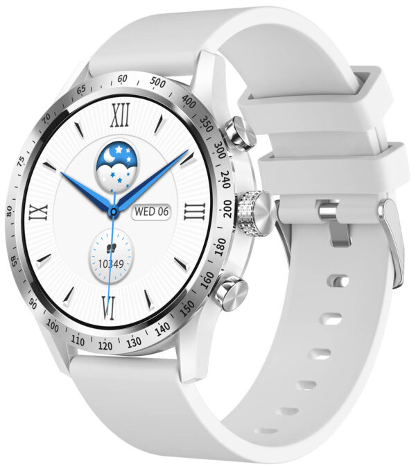 Smartwatch Hagen HC90 srebrna bransoleta + silikon biały
