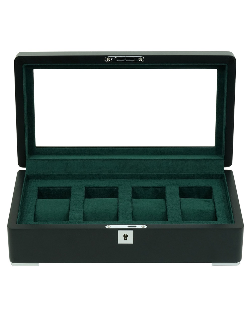 Rothenschild Watch Box blackwith green velvet RS-3420-4-BL-GRE