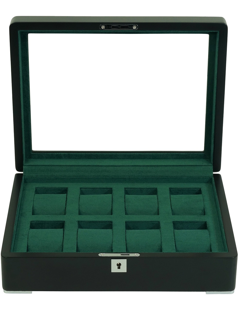 Rothenschild Watch Box blackwith green velvet RS-3420-8-BL-GRE